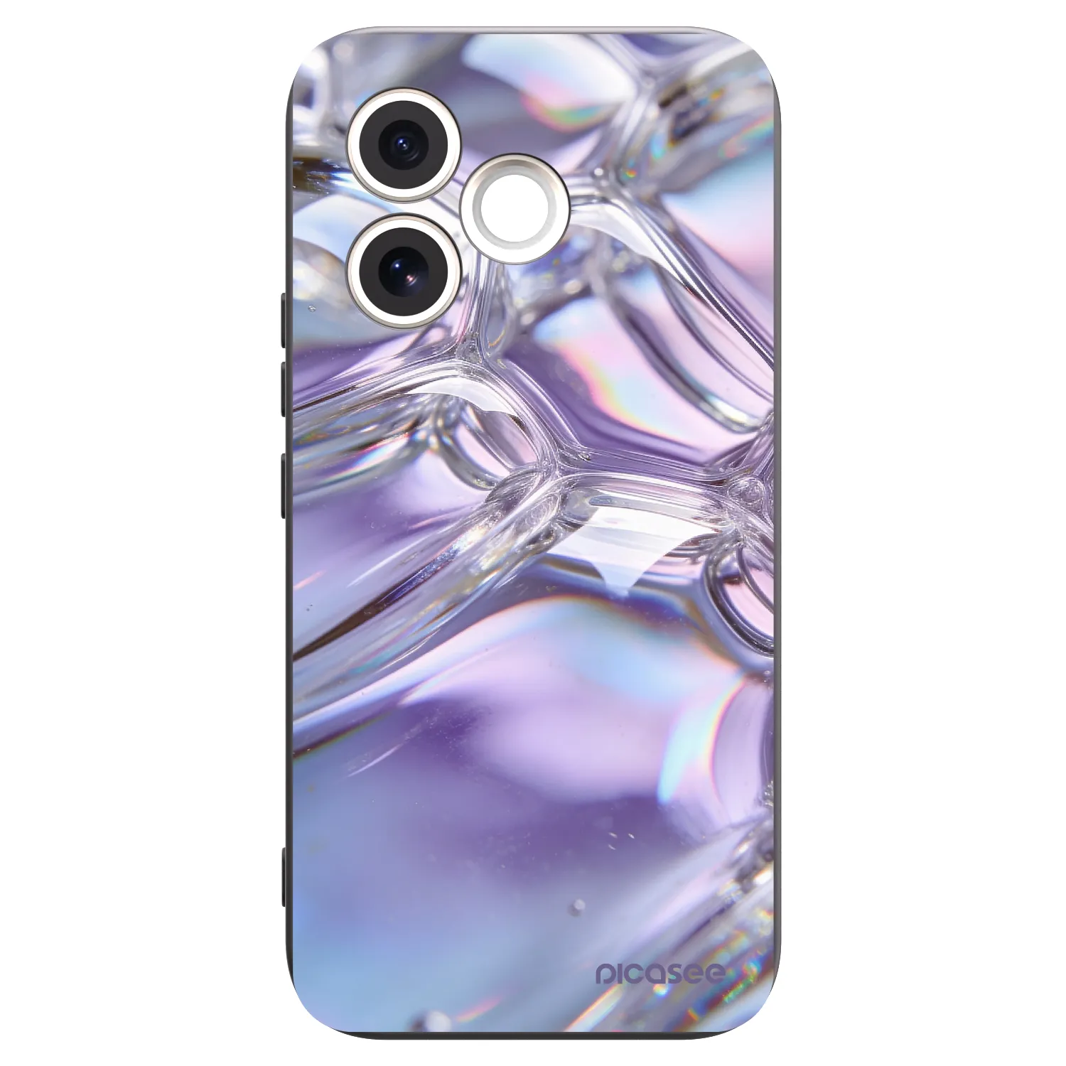 Picasee crna silikonska maskica za Honor 600 Lite - Iridescent bubbles