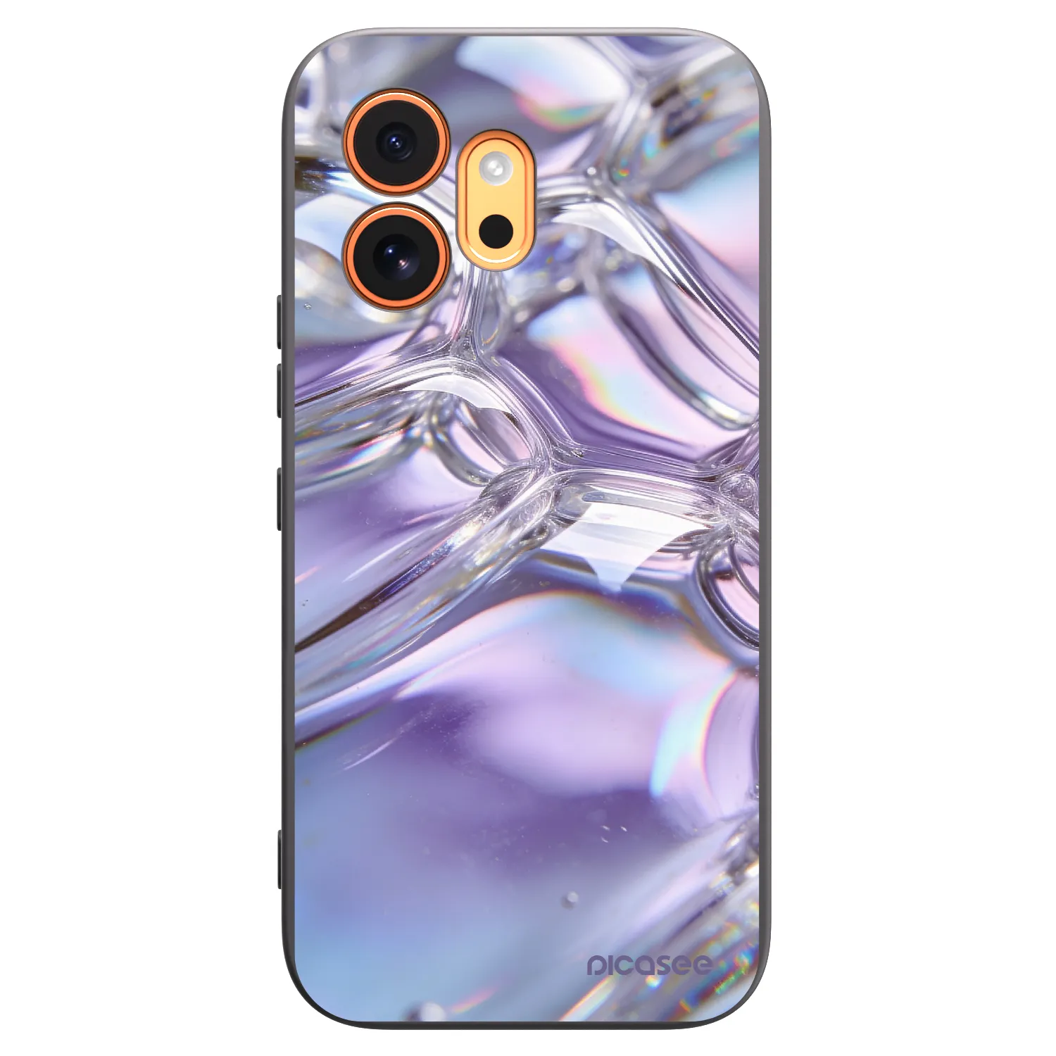Picasee crna silikonska maskica za Honor 600 - Iridescent bubbles