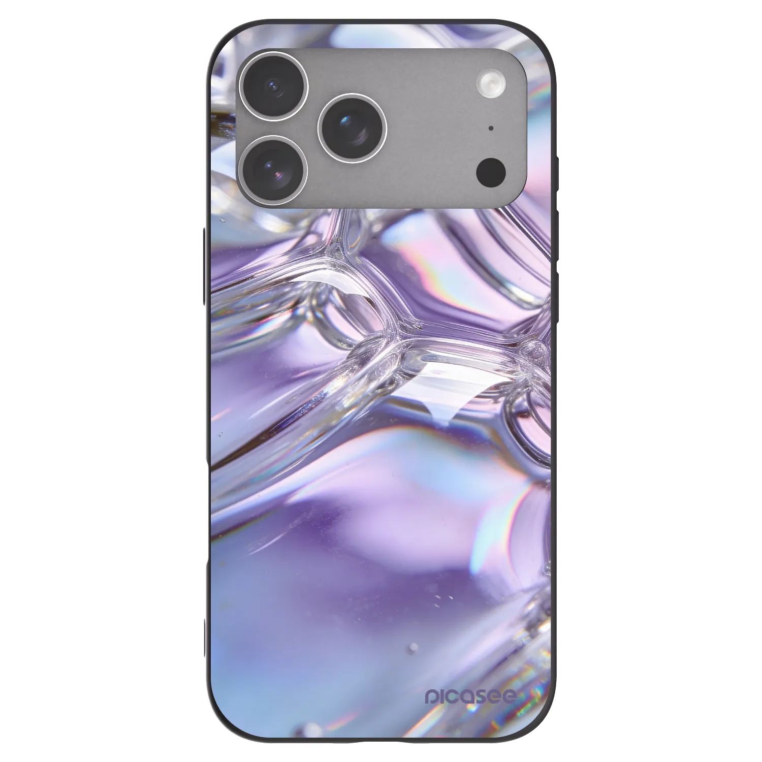 Picasee crna silikonska maskica za Apple iPhone 18 Pro Max - Iridescent bubbles