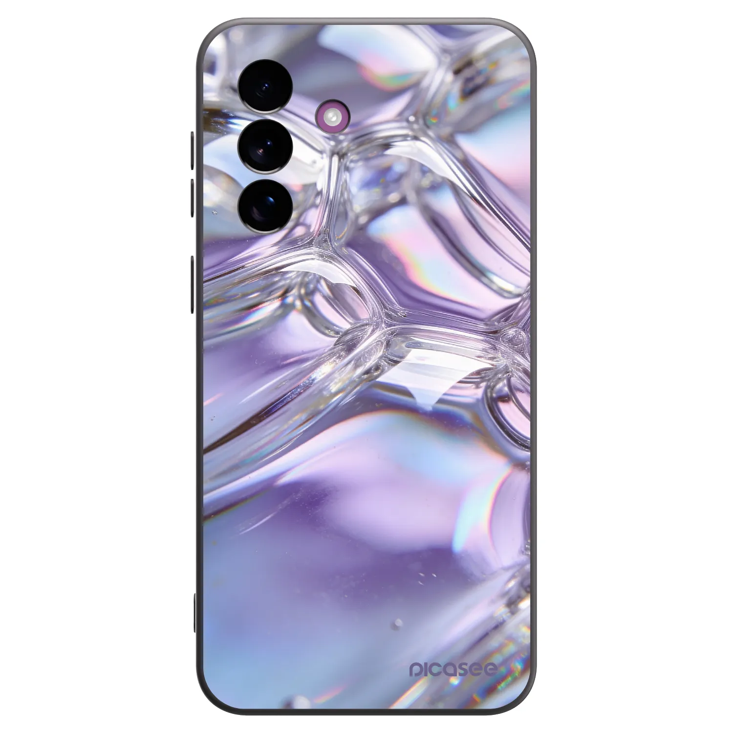 Picasee crna silikonska maskica za Samsung Galaxy A37 - Iridescent bubbles