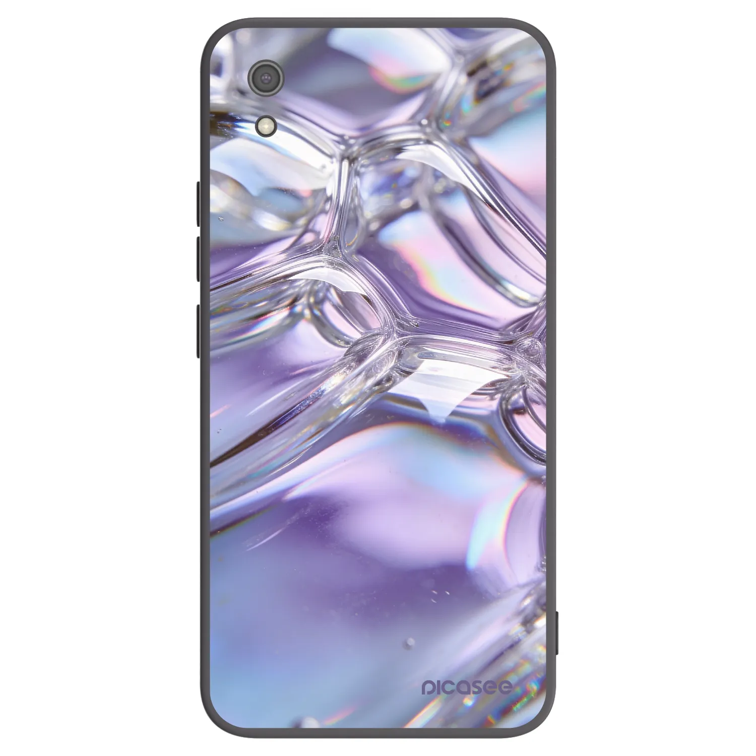 Picasee crna silikonska maskica za Xiaomi Redmi 7A - Iridescent bubbles