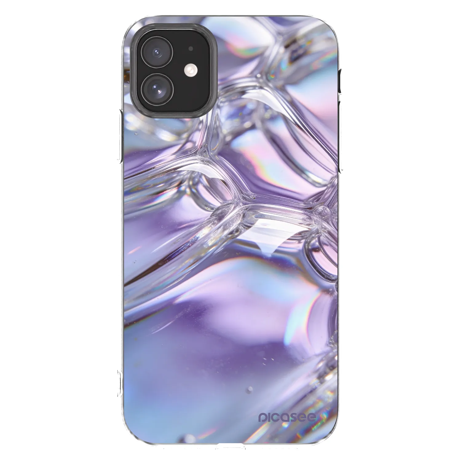 Picasee silikonska prozirna maskica za Apple iPhone 11 - Iridescent bubbles
