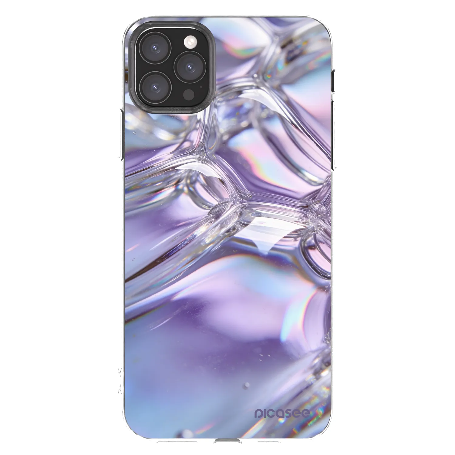 Picasee silikonska prozirna maskica za Apple iPhone 11 Pro Max - Iridescent bubbles