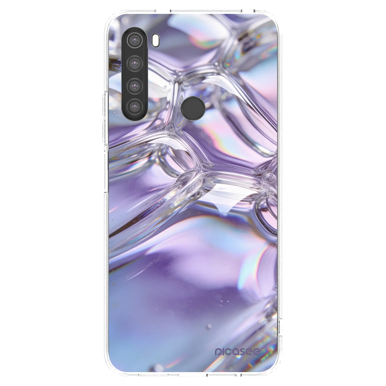 Picasee silikonska prozirna maskica za Xiaomi Redmi Note 8 - Iridescent bubbles
