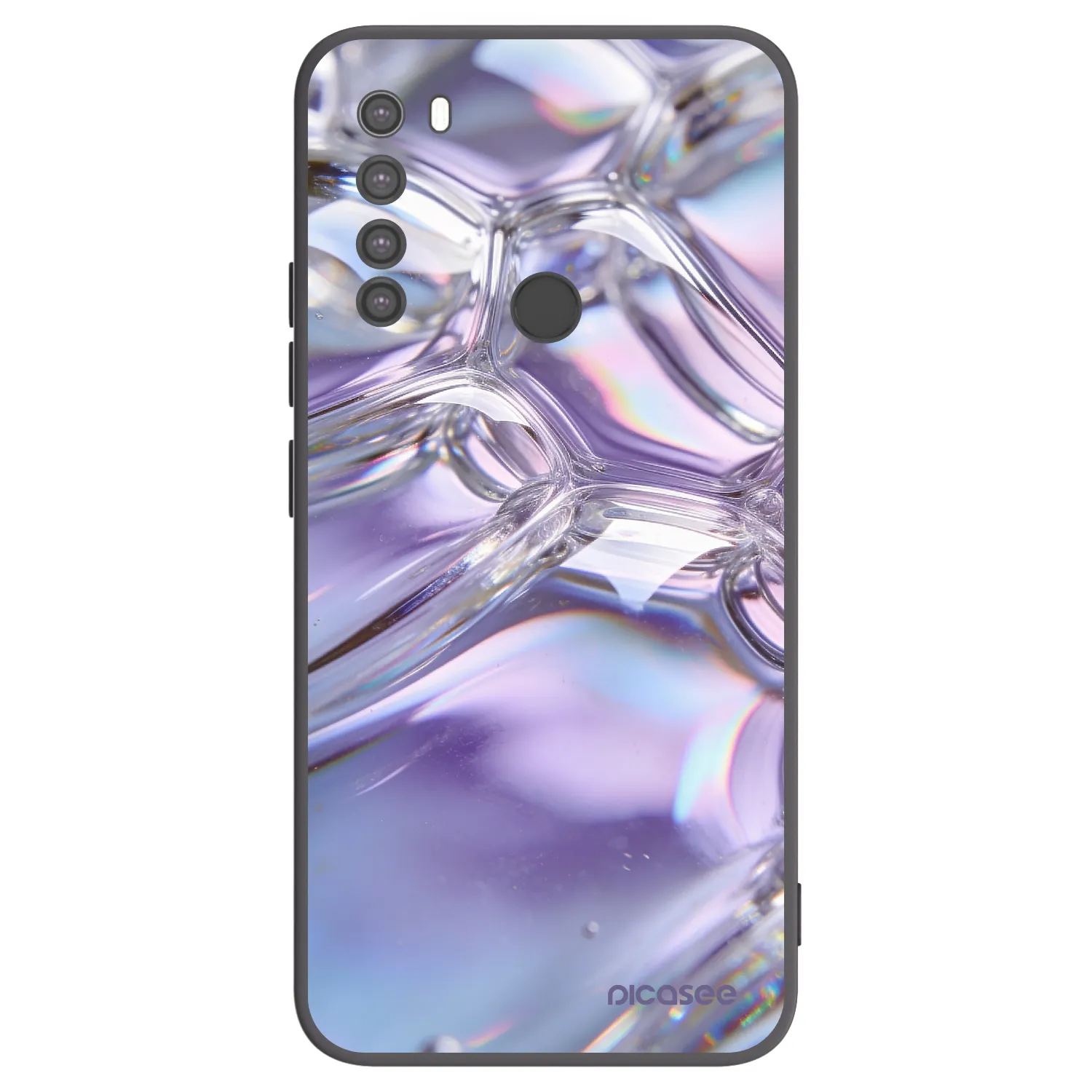 Picasee crna silikonska maskica za Xiaomi Redmi Note 8 - Iridescent bubbles