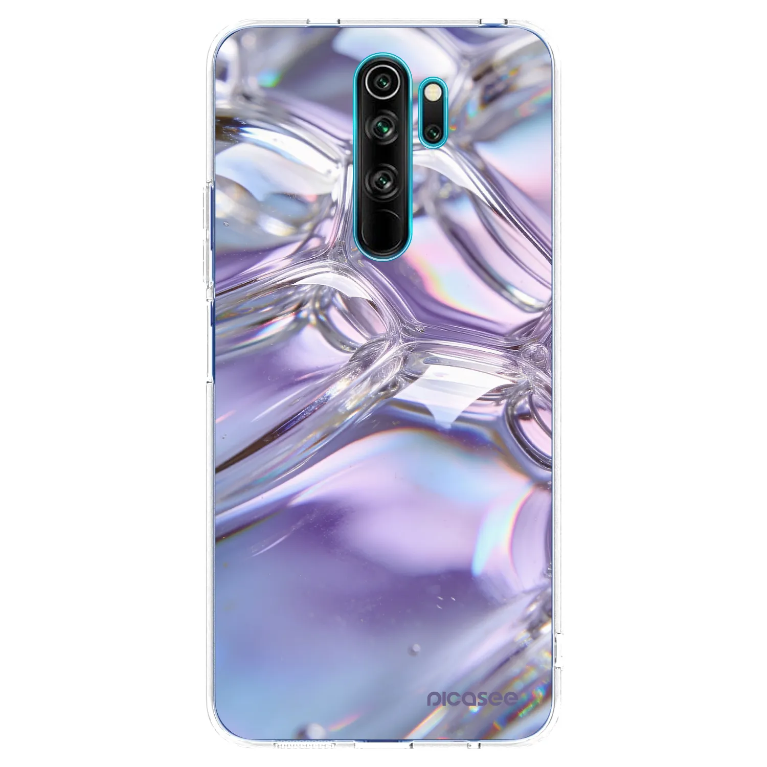 Picasee silikonska prozirna maskica za Xiaomi Redmi Note 8 Pro - Iridescent bubbles