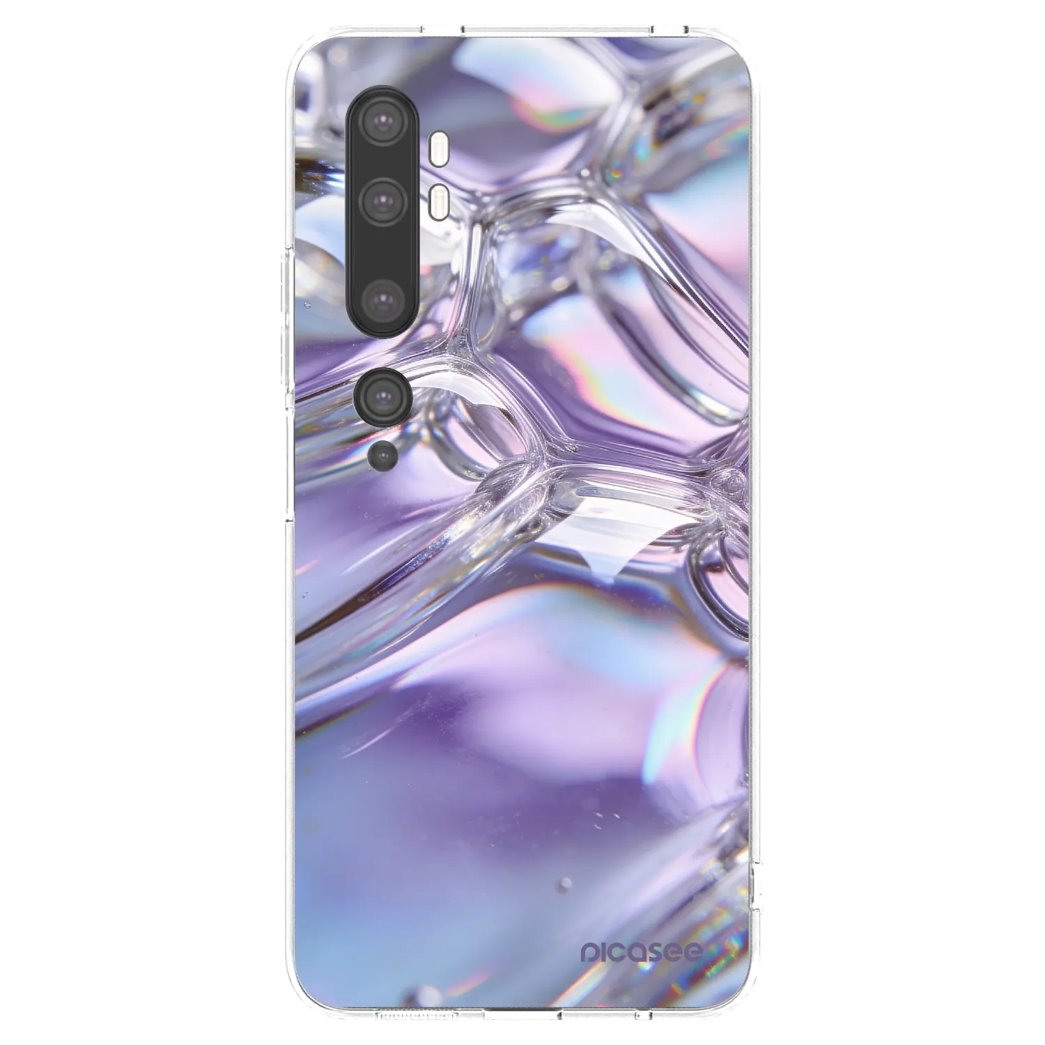Picasee silikonska prozirna maskica za Xiaomi Mi Note 10 (Pro) - Iridescent bubbles