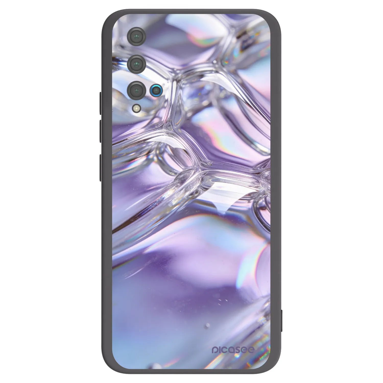 Picasee crna silikonska maskica za Huawei Nova 5T - Iridescent bubbles