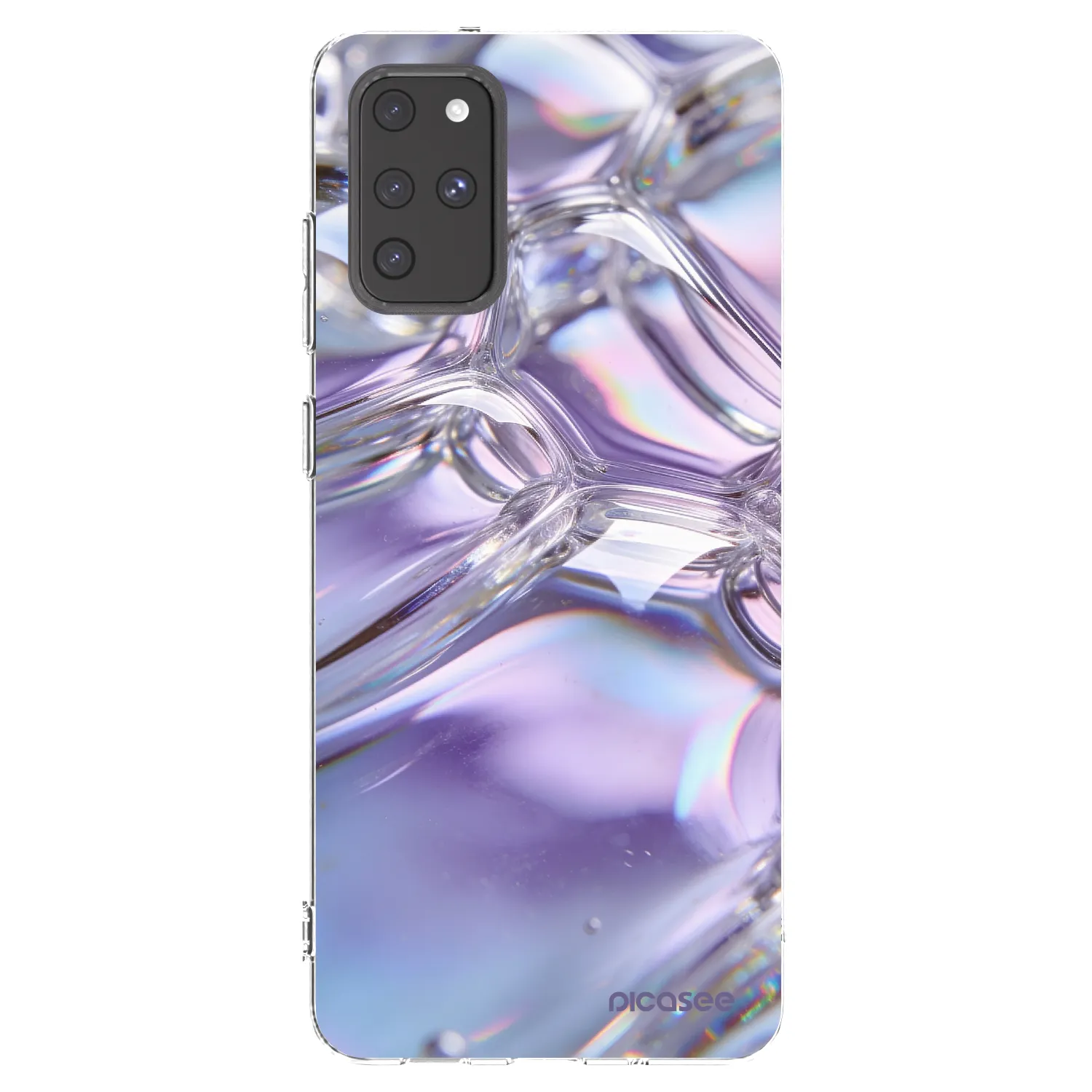 Picasee silikonska prozirna maskica za Samsung Galaxy S20+ G985F - Iridescent bubbles
