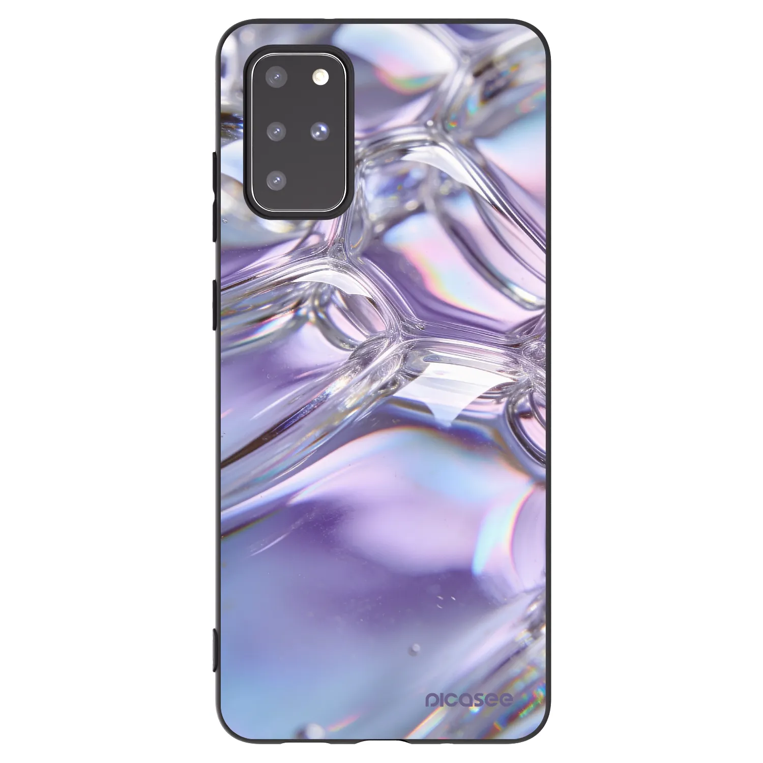 Picasee crna silikonska maskica za Samsung Galaxy S20+ G985F - Iridescent bubbles