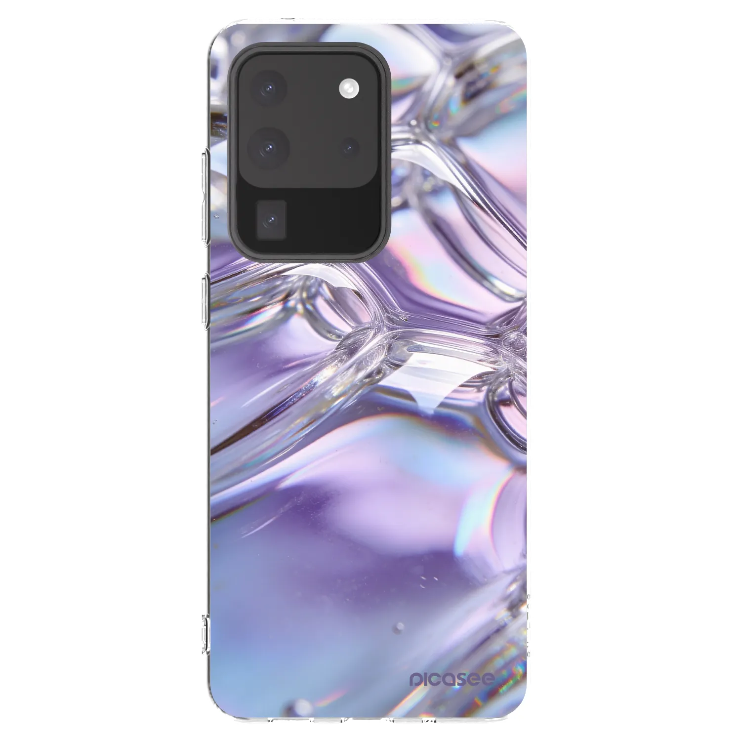 Picasee silikonska prozirna maskica za Samsung Galaxy S20 Ultra 5G G988F - Iridescent bubbles