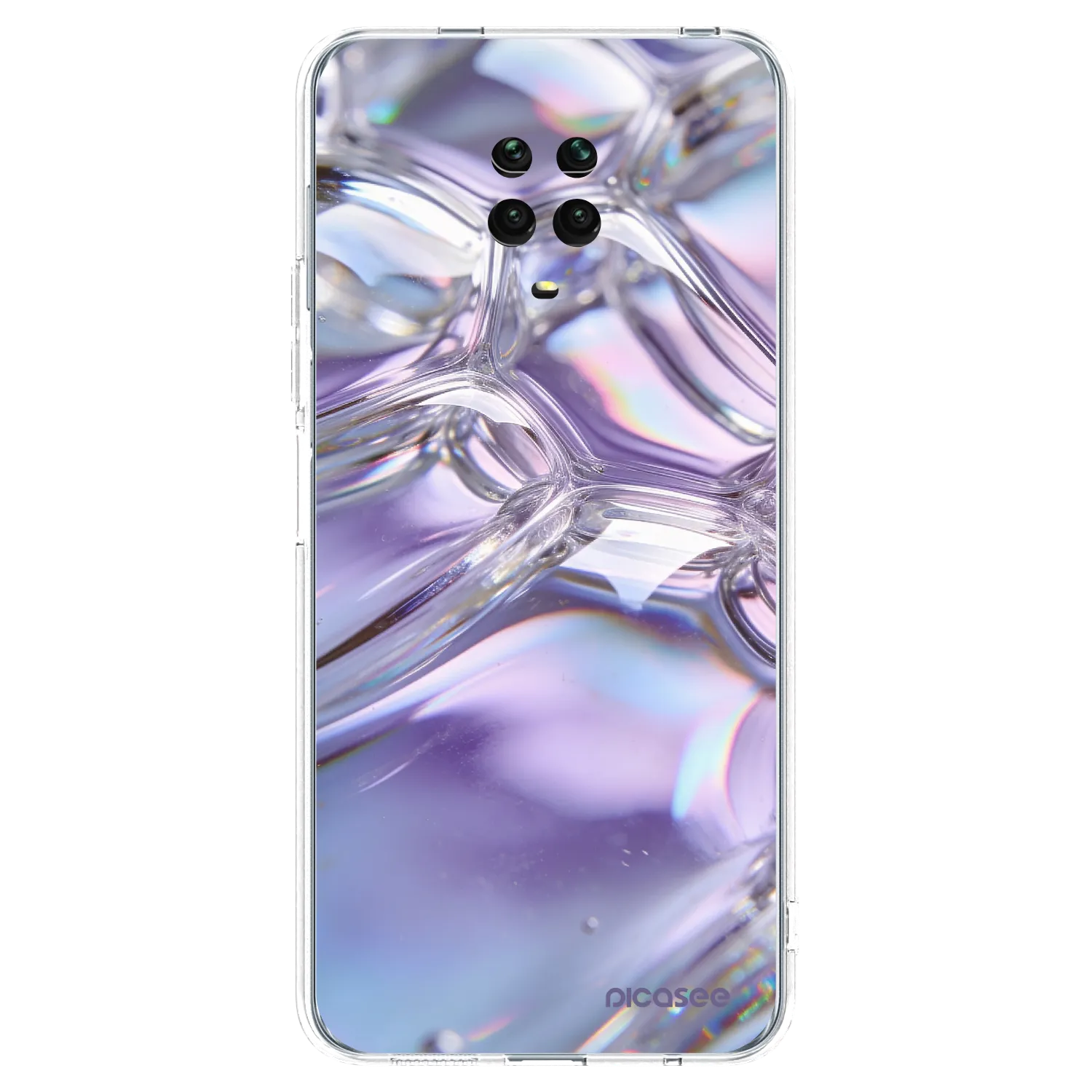 Picasee silikonska prozirna maskica za Xiaomi Redmi Note 9 Pro - Iridescent bubbles