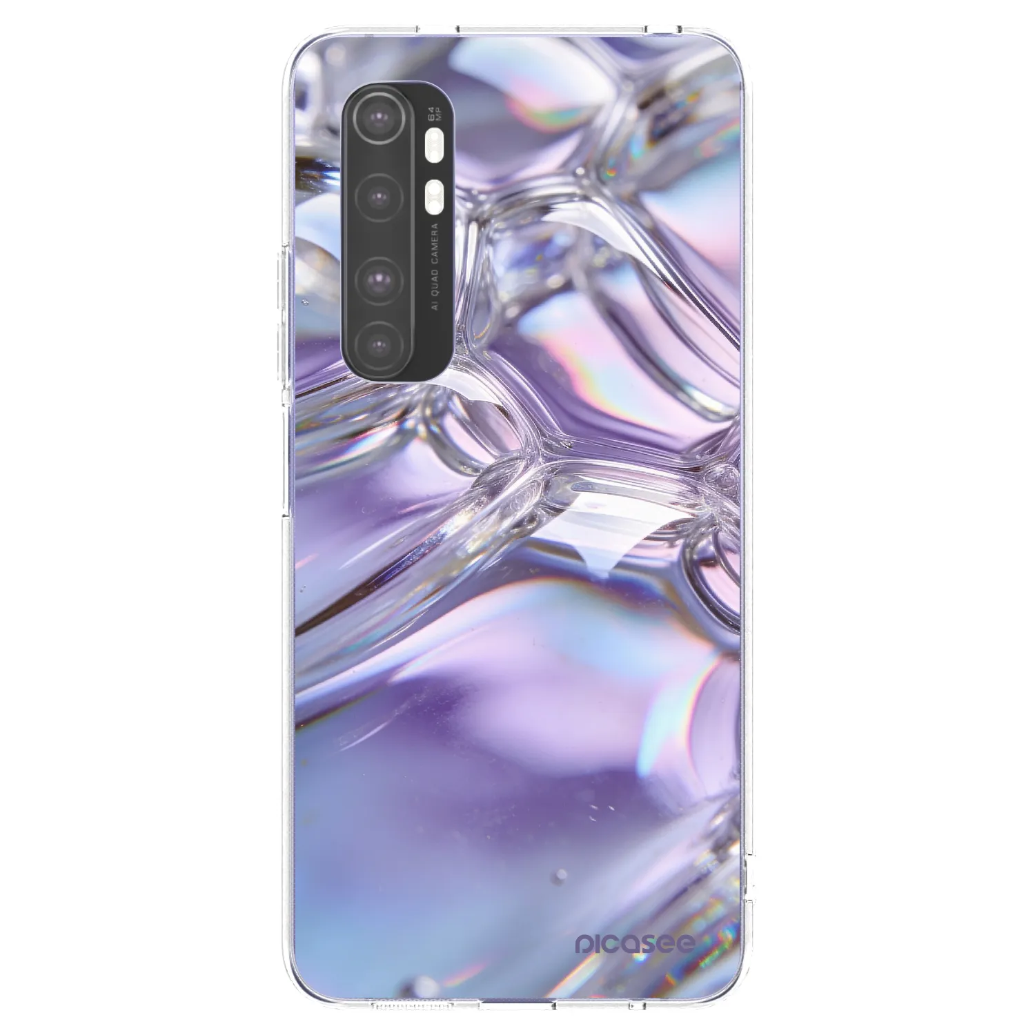 Picasee silikonska prozirna maskica za Xiaomi Mi Note 10 Lite - Iridescent bubbles
