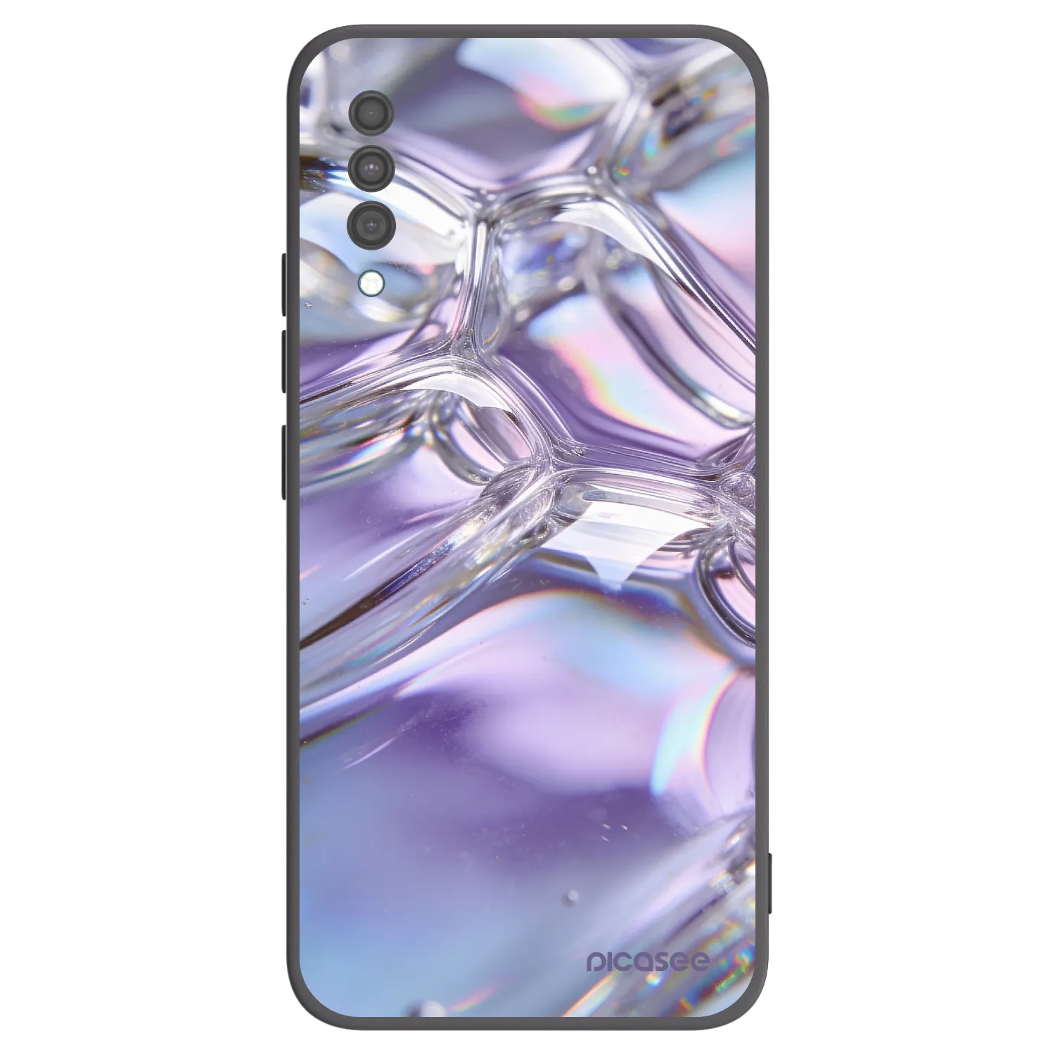 Picasee crna silikonska maskica za Samsung Galaxy A30s A307F - Iridescent bubbles
