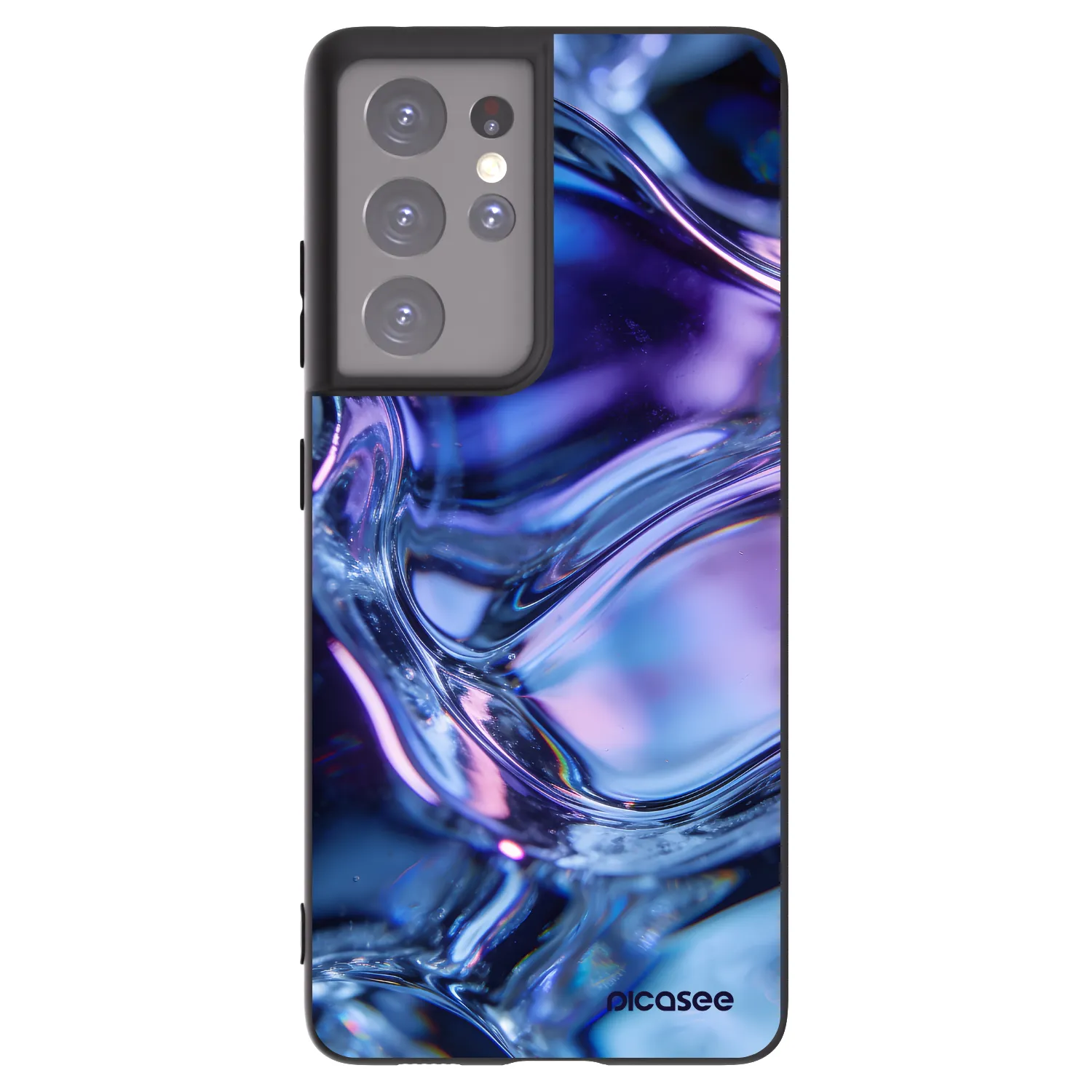 Picasee crna silikonska maskica za Samsung Galaxy S21 Ultra 5G G998B - Iris liquid