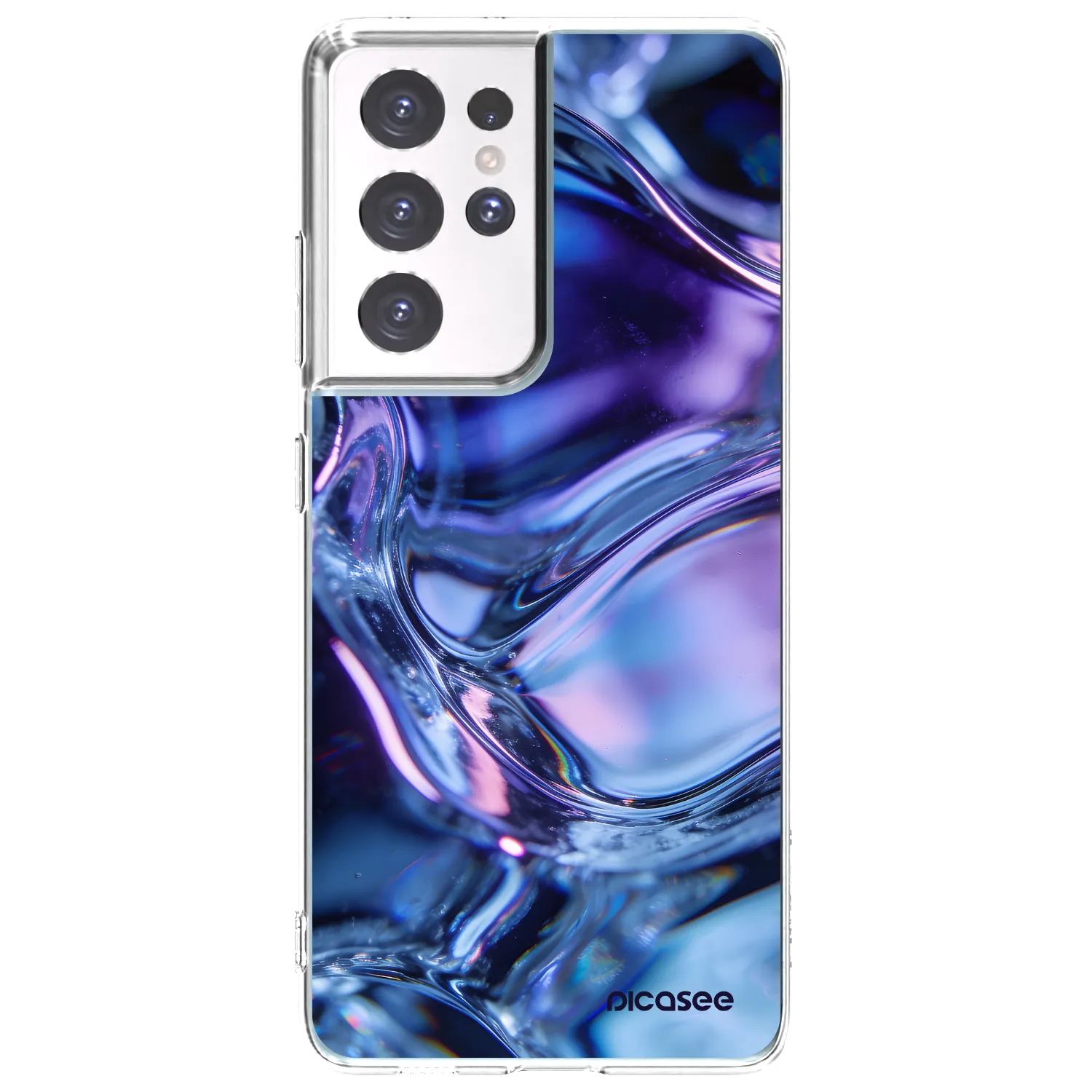 Picasee silikonska prozirna maskica za Samsung Galaxy S21 Ultra 5G G998B - Iris liquid