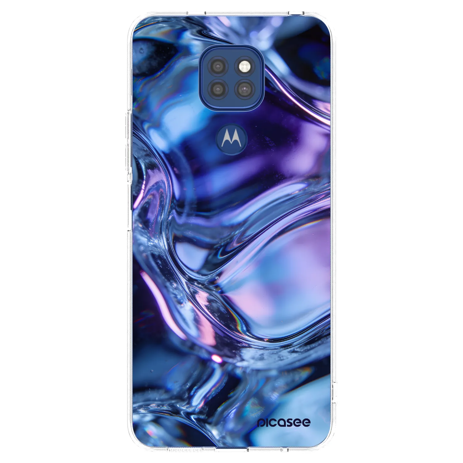 Picasee silikonska prozirna maskica za Motorola Moto G9 Play - Iris liquid