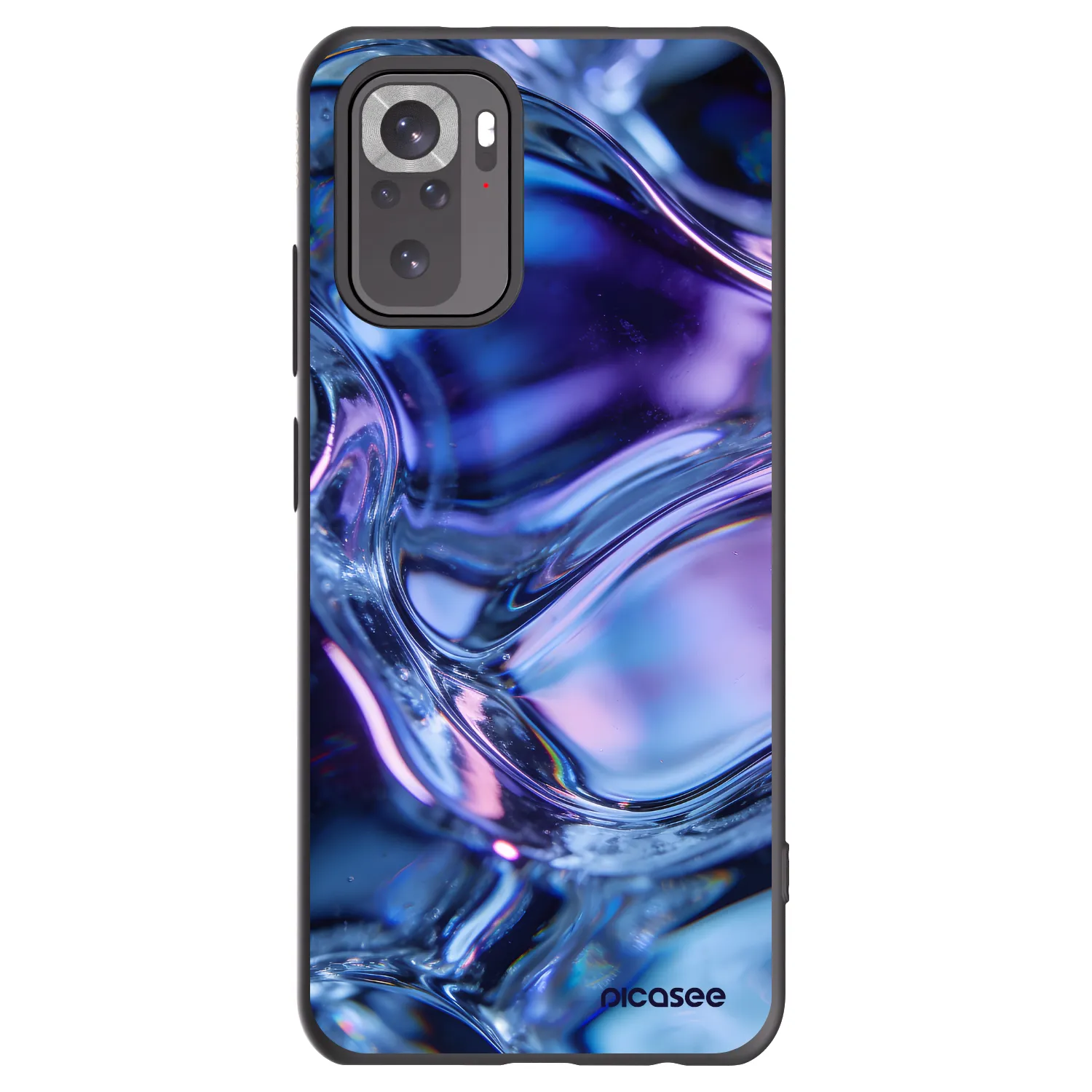 Picasee crna silikonska maskica za Xiaomi Redmi Note 10 - Iris liquid