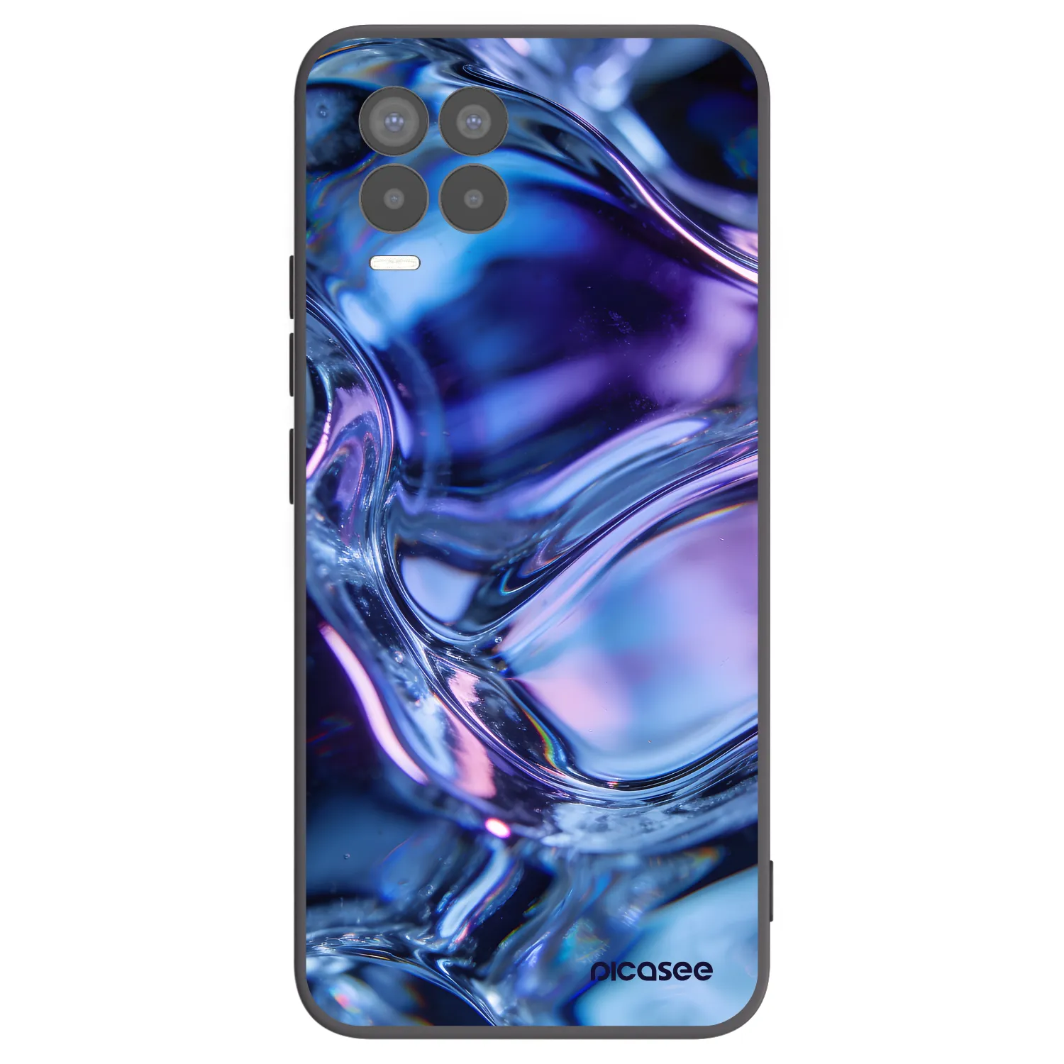 Picasee crna silikonska maskica za Realme 8 4G - Iris liquid