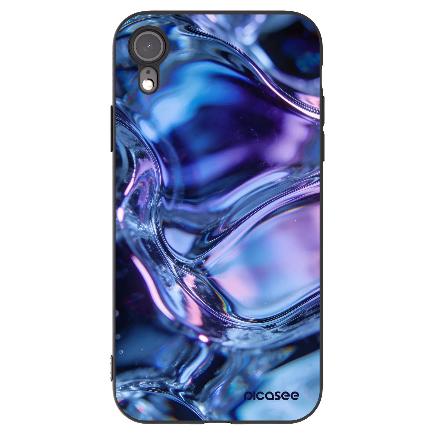 Picasee crna silikonska maskica za Apple iPhone XR - Iris liquid