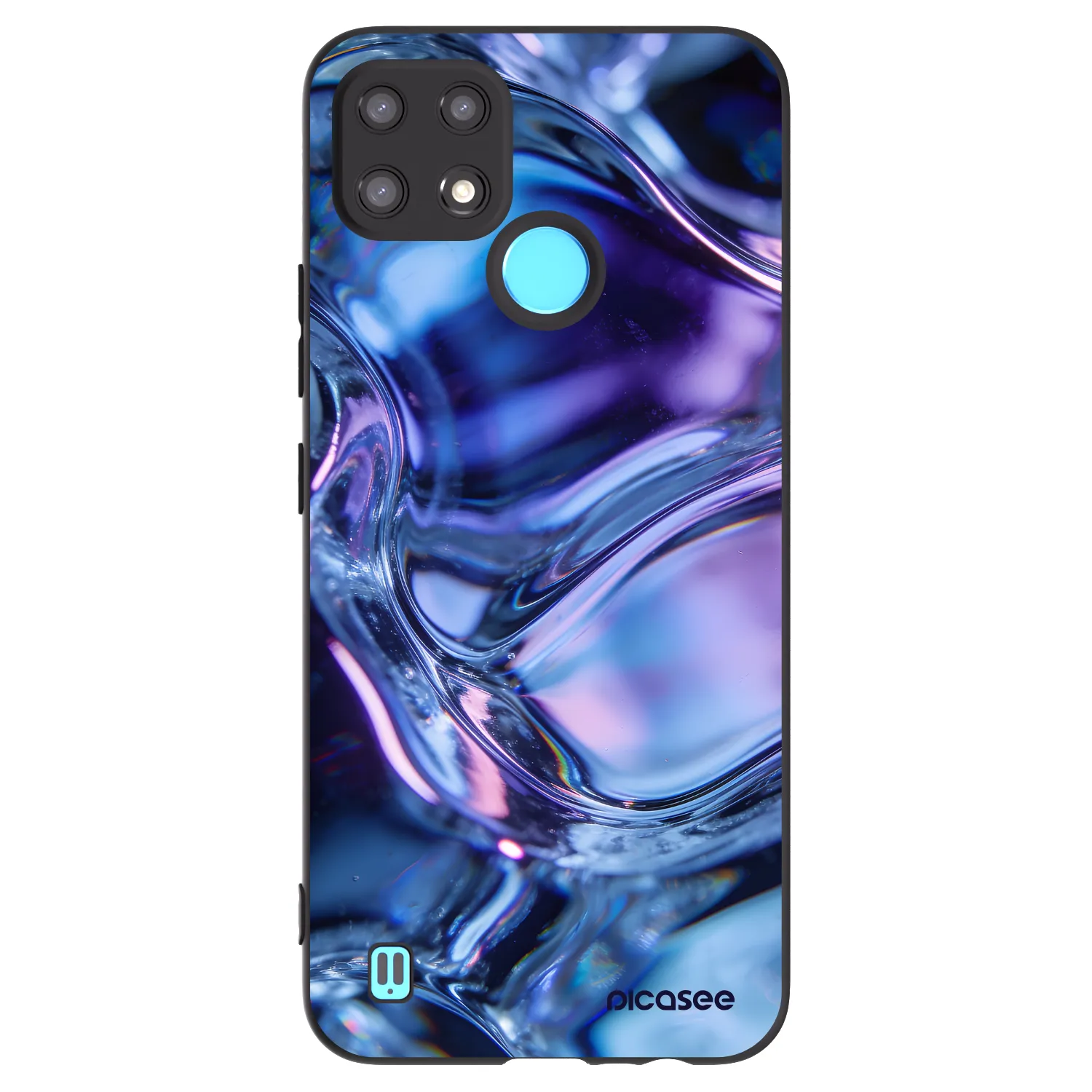 Picasee crna silikonska maskica za Realme C21 - Iris liquid