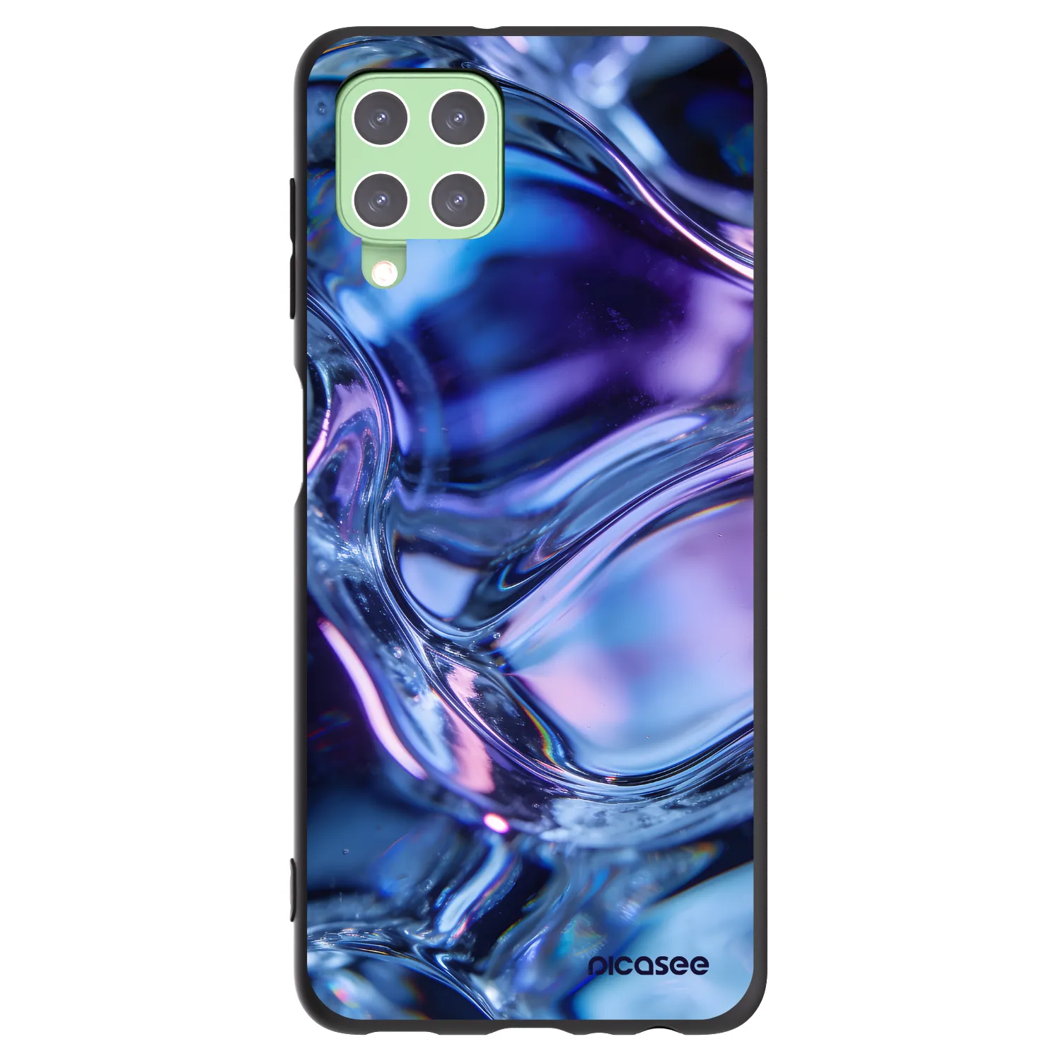 Picasee crna silikonska maskica za Samsung Galaxy A22 A225F 4G - Iris liquid