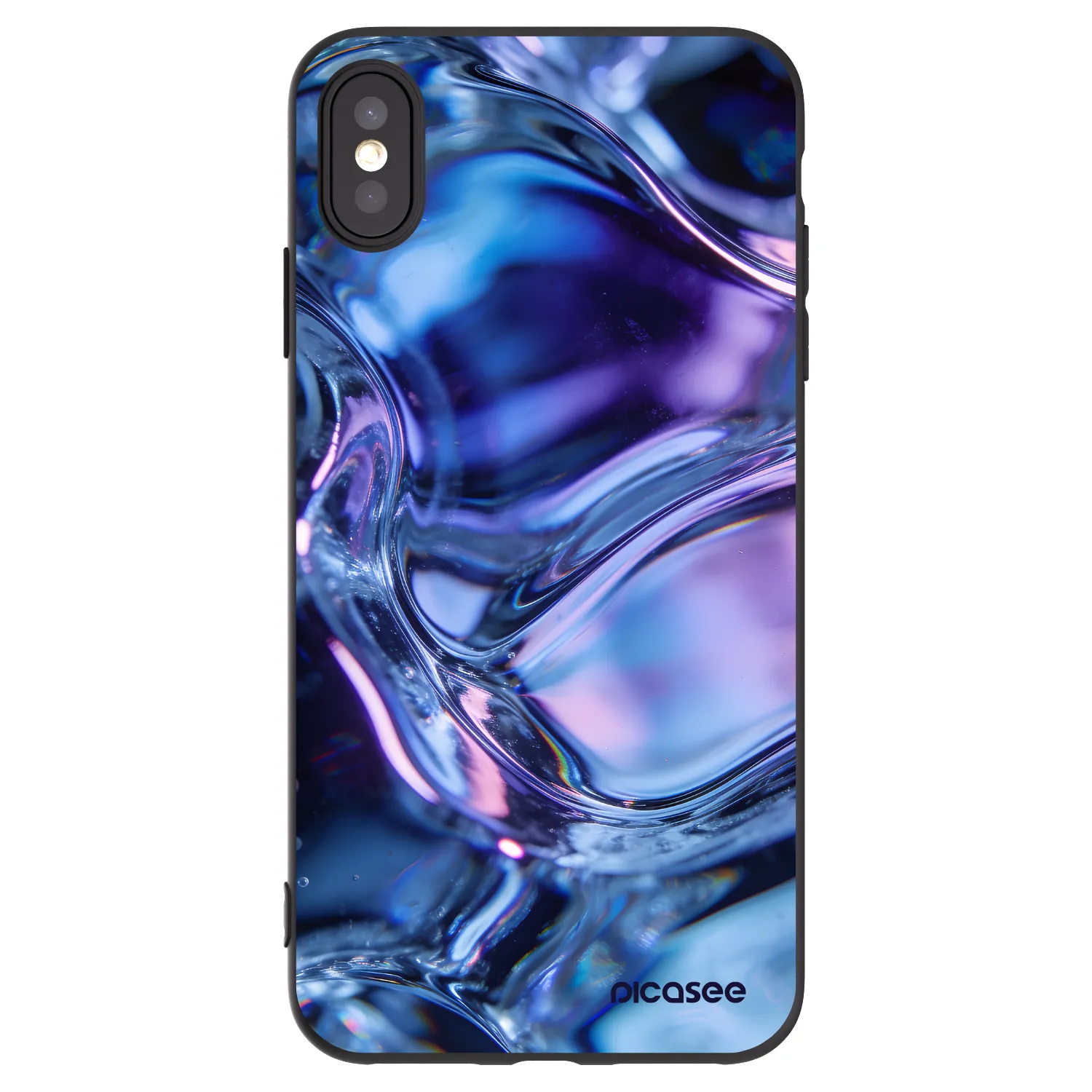 Picasee crna silikonska maskica za Apple iPhone XS Max - Iris liquid