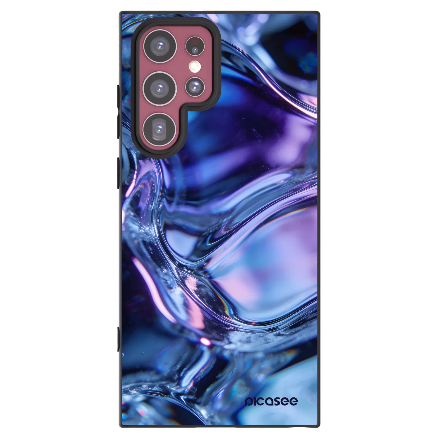 Picasee crna silikonska maskica za Samsung Galaxy S22 Ultra 5G - Iris liquid