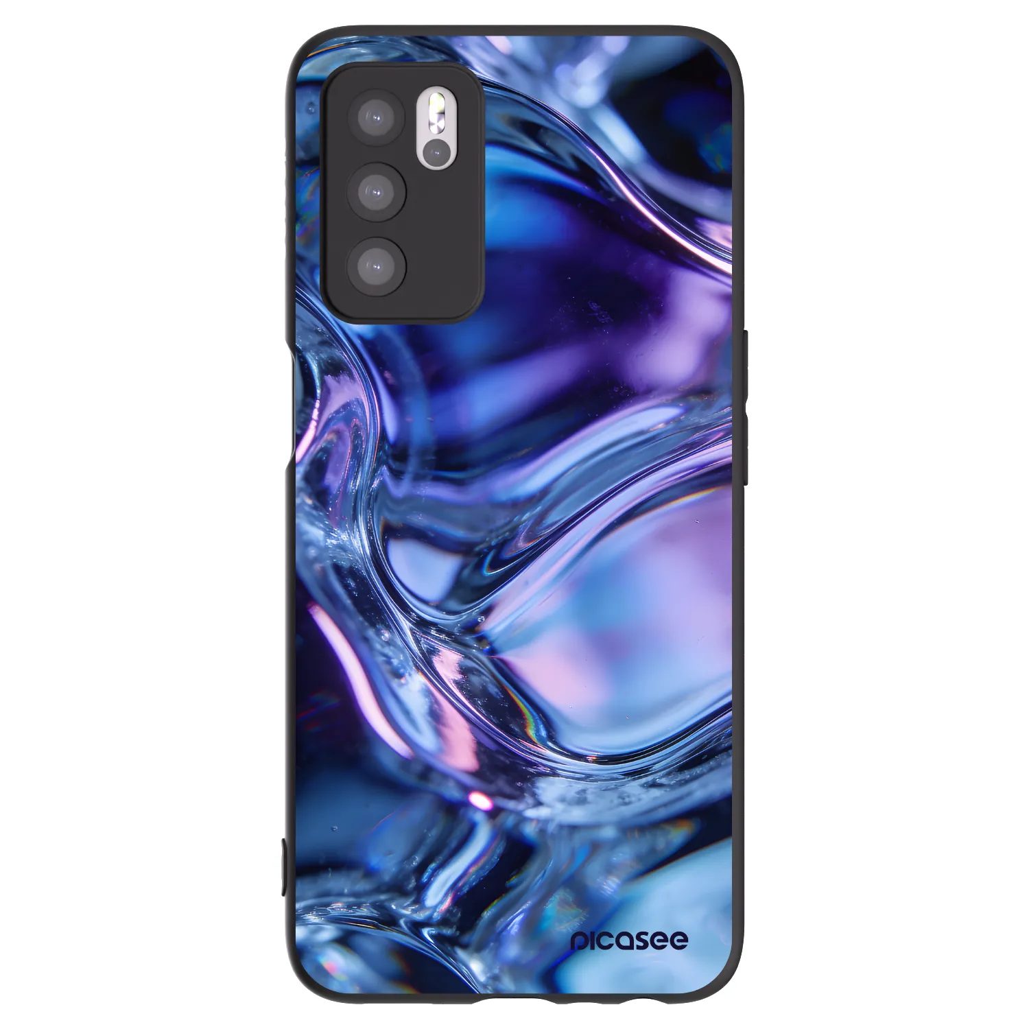 Picasee crna silikonska maskica za OPPO A16s - Iris liquid