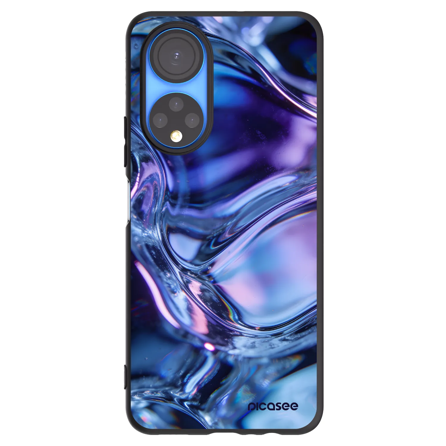 Picasee crna silikonska maskica za Honor X7 - Iris liquid