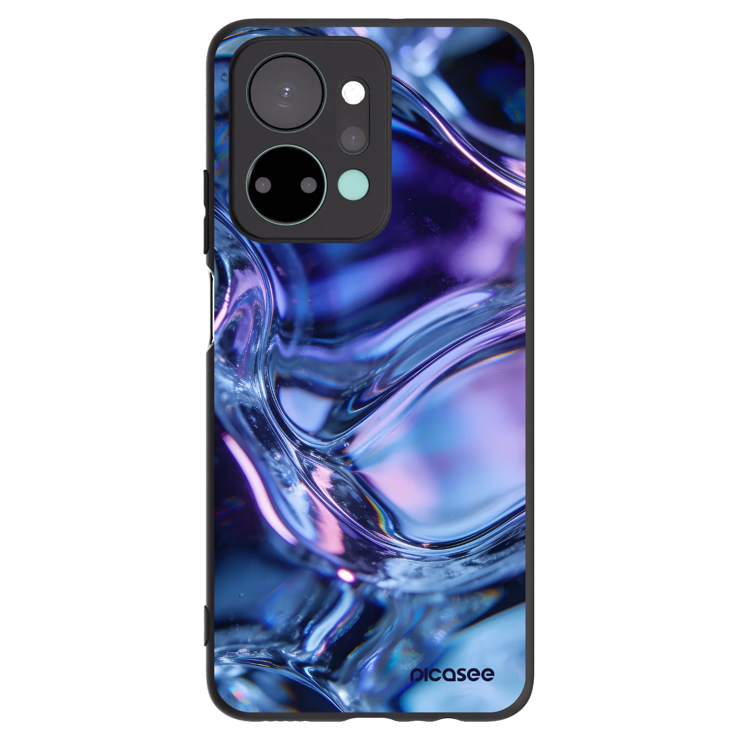 Picasee crna silikonska maskica za Honor X7a - Iris liquid