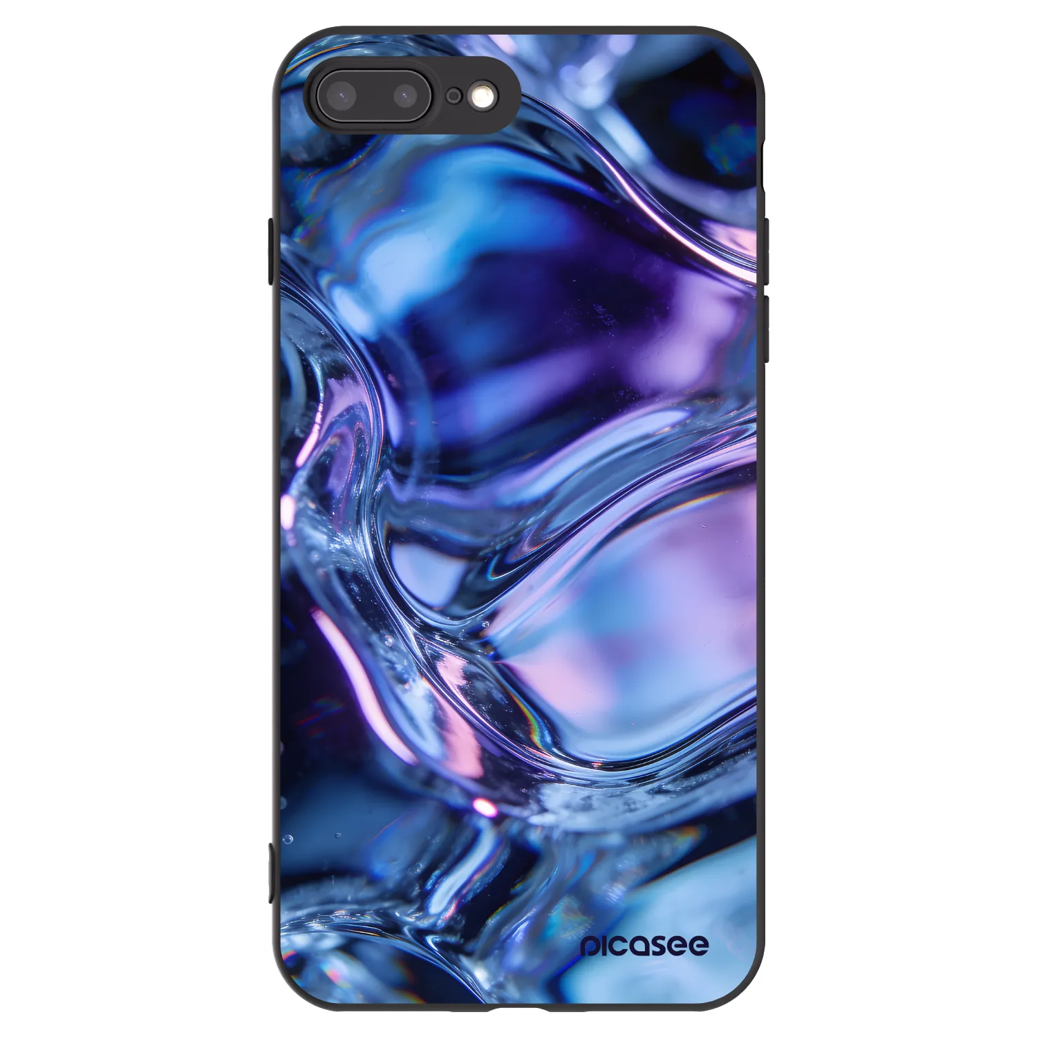 Picasee crna silikonska maskica za Apple iPhone 7 Plus - Iris liquid
