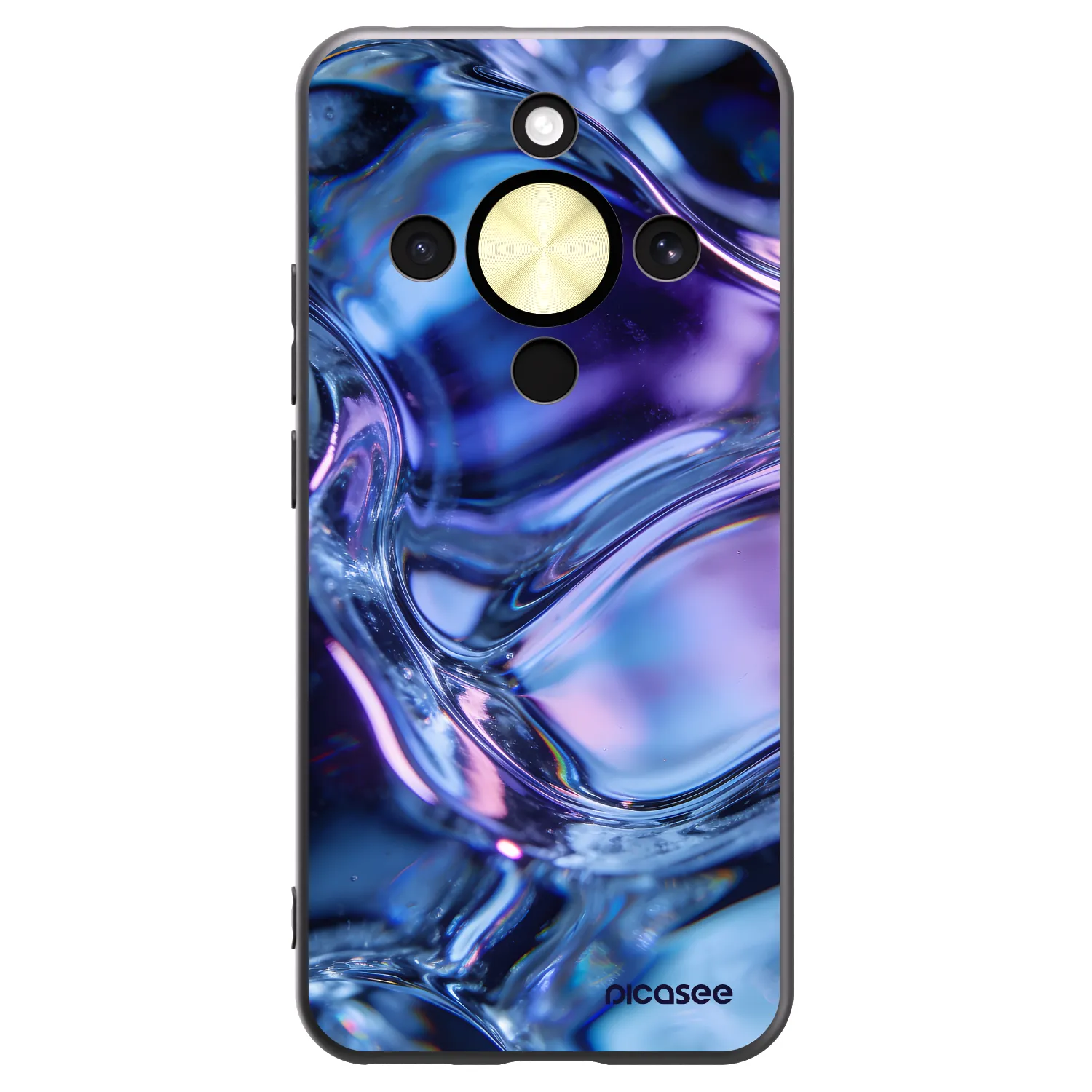 Picasee crna silikonska maskica za Honor Magic8 Lite 5G - Iris liquid