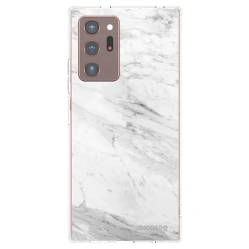 Picasee silikonska prozirna maskica za Samsung Galaxy Note 20 Ultra - White marble