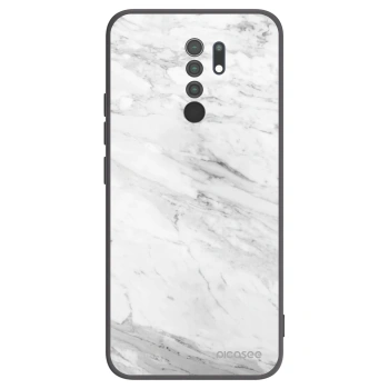 Picasee crna silikonska maskica za Xiaomi Redmi 9 - White marble
