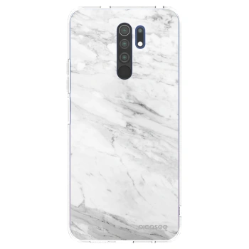 Picasee silikonska prozirna maskica za Xiaomi Redmi 9 - White marble