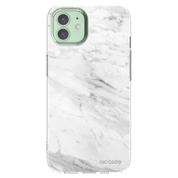 Picasee silikonska prozirna maskica za Apple iPhone 12 - White marble