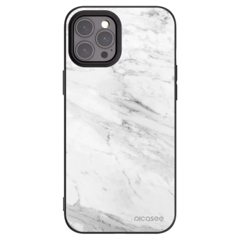 Picasee crna silikonska maskica za Apple iPhone 12 Pro Max - White marble
