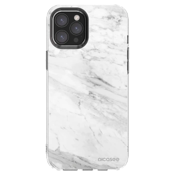 Picasee silikonska prozirna maskica za Apple iPhone 12 Pro Max - White marble