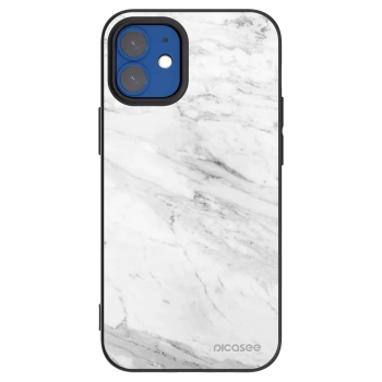 Picasee crna silikonska maskica za Apple iPhone 12 mini - White marble
