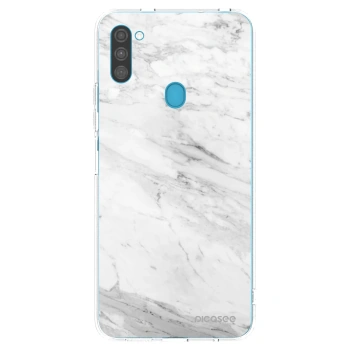 Picasee silikonska prozirna maskica za Samsung Galaxy M11 - White marble