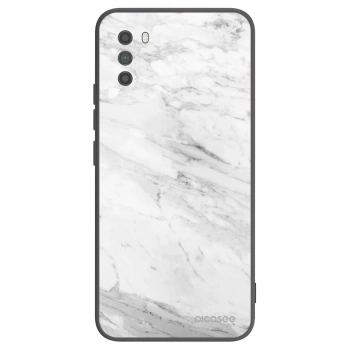 Picasee crna silikonska maskica za Xiaomi Poco M3 - White marble
