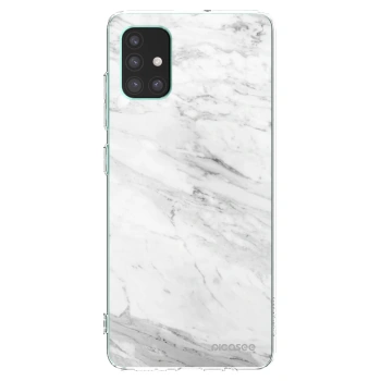 Picasee silikonska prozirna maskica za Samsung Galaxy M51 M515F - White marble