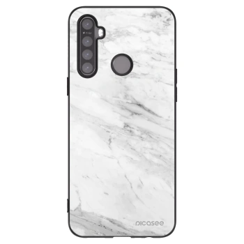 Picasee crna silikonska maskica za Realme 6i - White marble