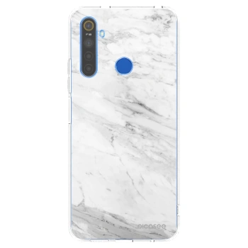 Picasee silikonska prozirna maskica za Realme 5 - White marble