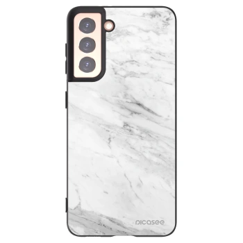 Picasee crna silikonska maskica za Samsung Galaxy S21 5G G991B - White marble
