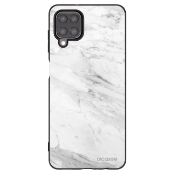 Picasee crna silikonska maskica za Samsung Galaxy A12 A125F - White marble