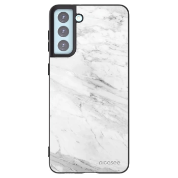 Picasee crna silikonska maskica za Samsung Galaxy S21+ 5G G996F - White marble