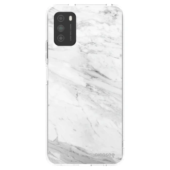 Picasee silikonska prozirna maskica za Xiaomi Poco M3 - White marble