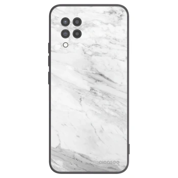 Picasee crna silikonska maskica za Samsung Galaxy A42 A426B - White marble